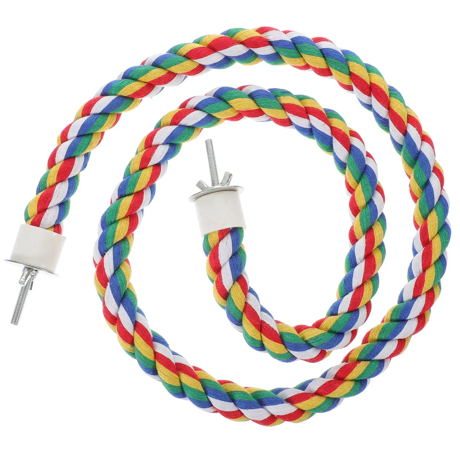

Brightly Colored Cotton Rope Parrot Chewing Encourages Exercise Balance Fits Any Cage Relieves Stress Material Bird