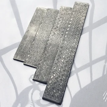 รูปแบบคลื่นเหล็กดามัสกัส VG10 แซนวิชสําหรับ DIY ประณีตมีดทํามีความร้อนเหล็กมีดใบมีดเปล่า Tyseek