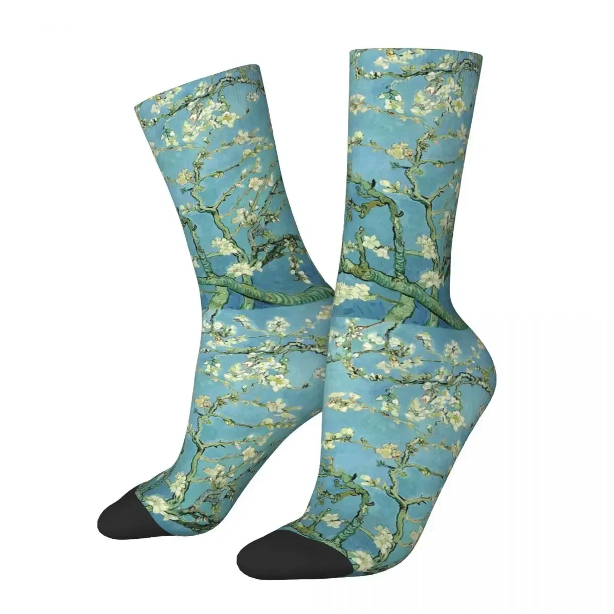 Van Gogh Almond Tree Socks Harajuku Sweat Absorbing Stockings All Season Long Socks Accessories for Unisex Gifts