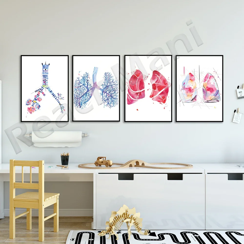 Trachea Anatomy, Respiratory Therapy Lung Anatomy Abstract Art, RT Gift, Speech Respiratory Therapy Poster, SLP Art