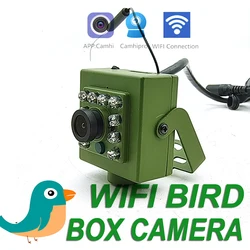 Camhi Green Wifi Bird Box Camera Kit RTMP Live Audio 1920P 1080P IR CUT Night Vision RTSP FTP Mini IP IPC Pet Nest Bird Watching