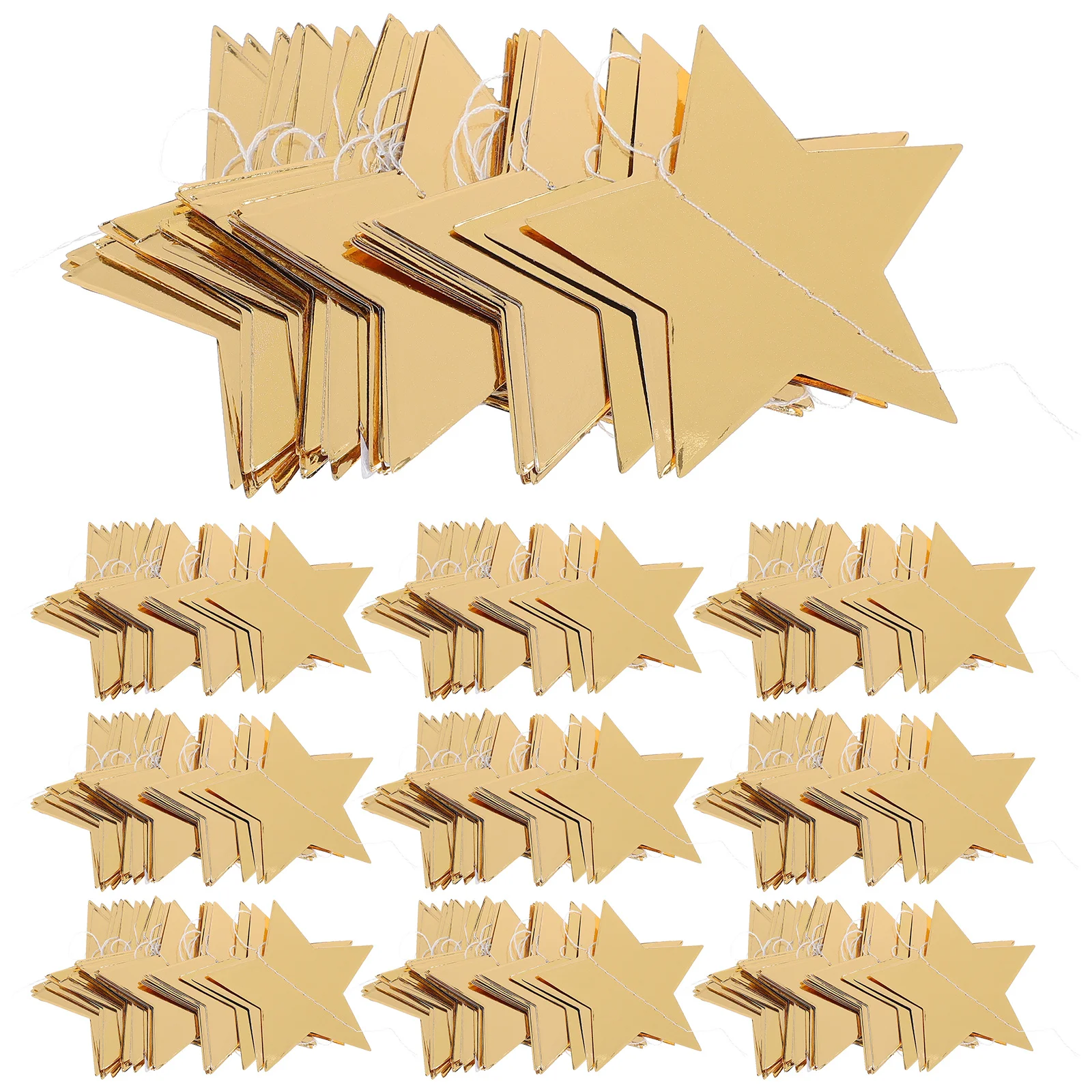 

10Pcs Double Garland Banner Glitter Party Decoration Wedding Bridal Bunting Star Garland Banner Paper Bunting Decor