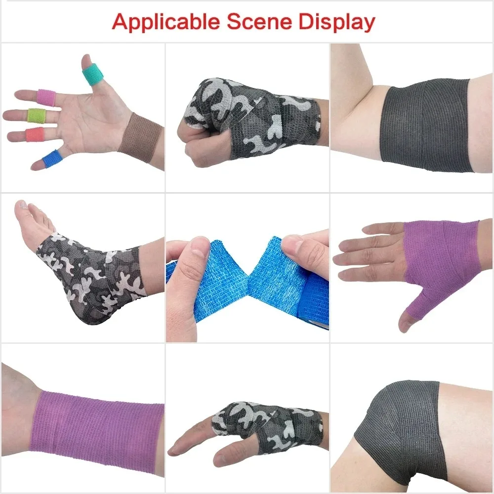 Colorful Athletic Wrap Tape Self Adhesive Elastic Bandage Elastoplast Sports Protector Knee Finger Ankle Palm Shoulder