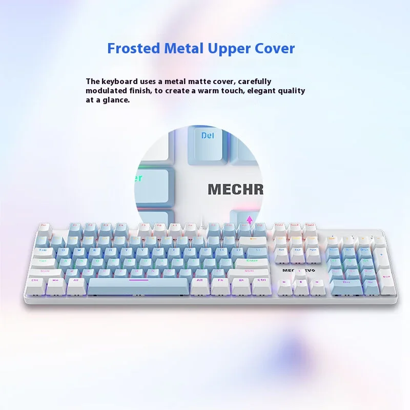 MECHREVO K330 wired USB gaming mechanical keyboard 104 keys mixed light light light metal panel desktop computer laptop peripher