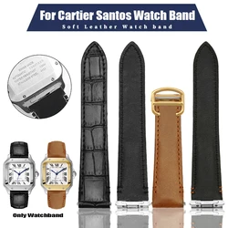 For Cartier Sandoz WSSA0009 WSSA0010 WSSA0018 Crocodile Leather Watchband 19 21MM Quick Release Cow Bracelet Men and Women Strap