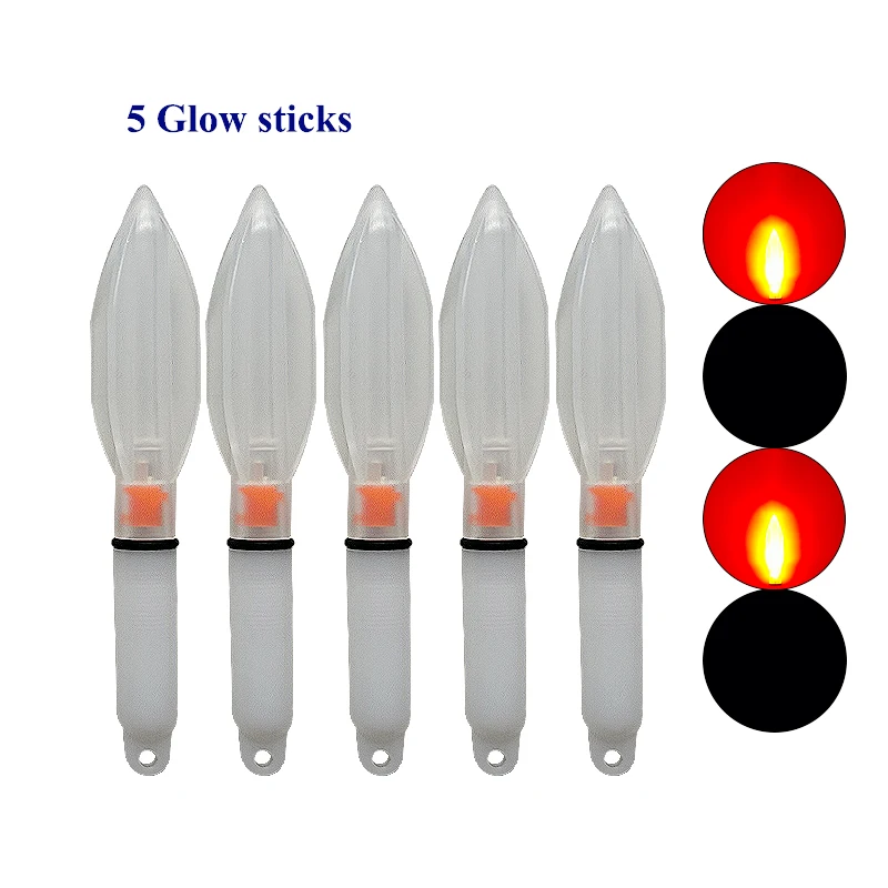 5PCS Luminous Light Stick Electronic Flicker Stick Sea Fishing Light Stick Ocean Bright Colorful Light Sticks Tackles NO Battery