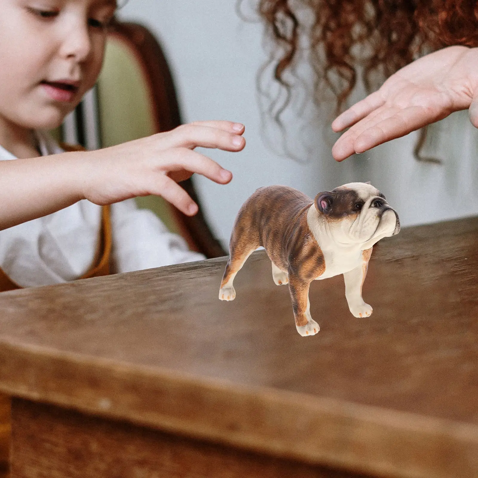 Realistic Bulldog Figurine Vivid Bulldog Animal Dog Figurine Statue Cognitive Dog Toy Micro Decor Crafts Interior Accessories