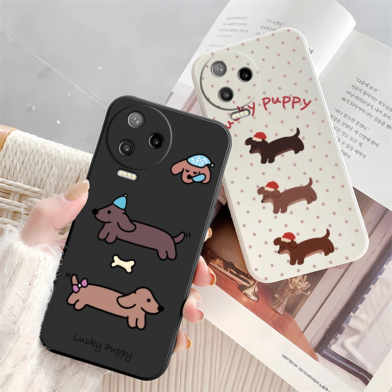 Case For infinix Note 10 8 30 Pro 12 G88 G96 12 Pro 11S Itel P36 A56 Pro P37 Smart 7 6 5 4 Fashion Cute Dog Pattern Liquid Cover