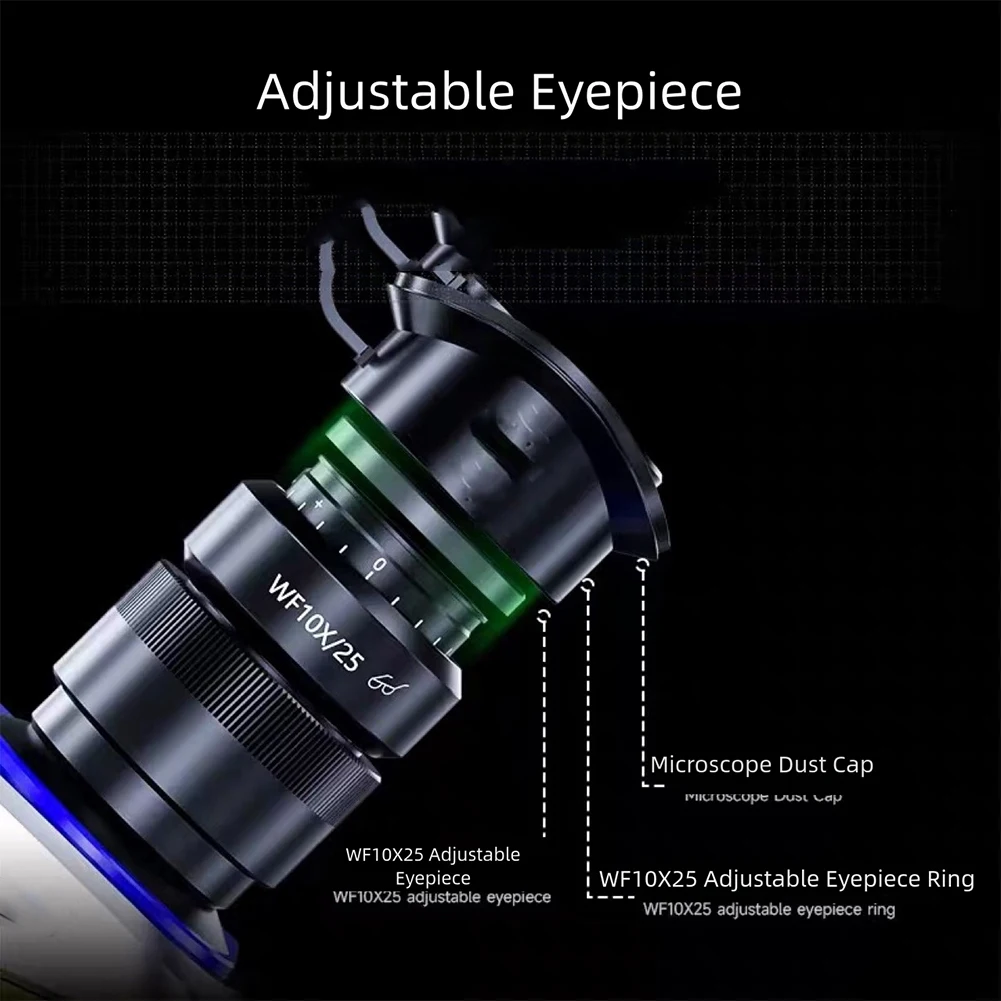 Protective Silicone Microscope Dust Cover Compatible with WF10X25 Eyepiece Suitable for Lab and Machine Vision