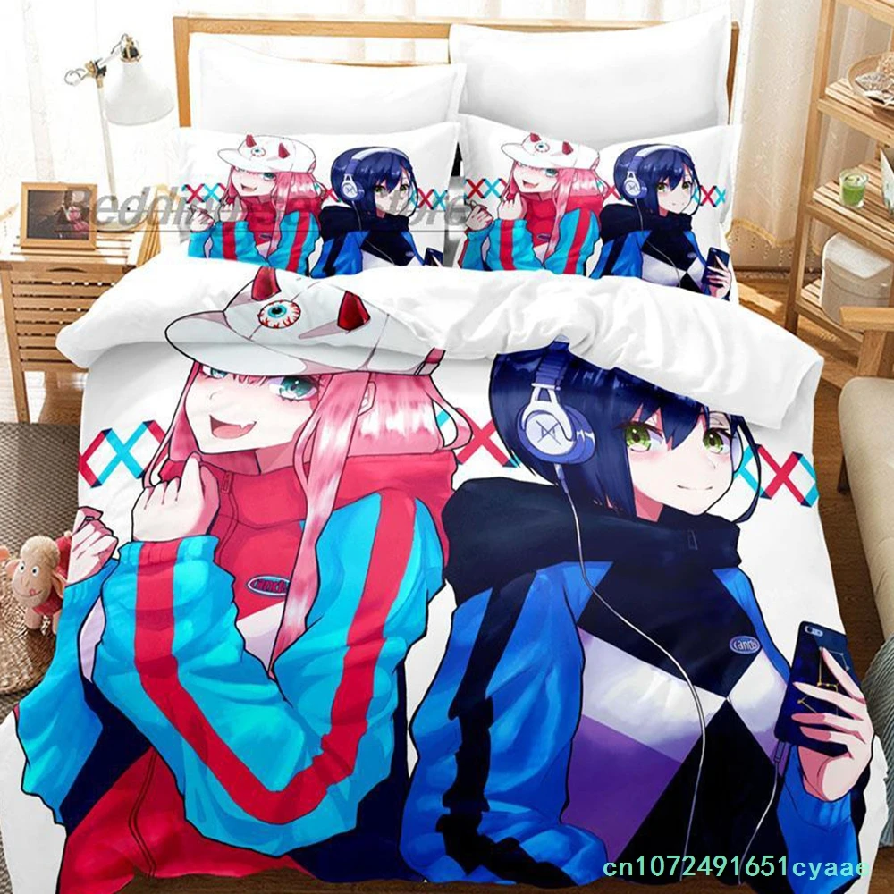 Darling In The Franxx Bedding Set Single Twin Full Queen King Size Bed Set Aldult Kid Bedroom Duvetcover Sets 3D Bed Sheet Set 5