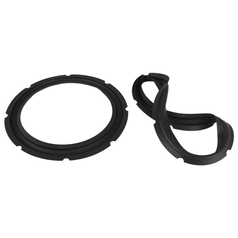 ABGN 10 بوصة مكبر صوت مطاطي مثقوب بحافة إسفنجية مضخم صوت حلقات محيطة قطع غيار لإصلاح مكبر الصوت (أسود) (2 قطعة)