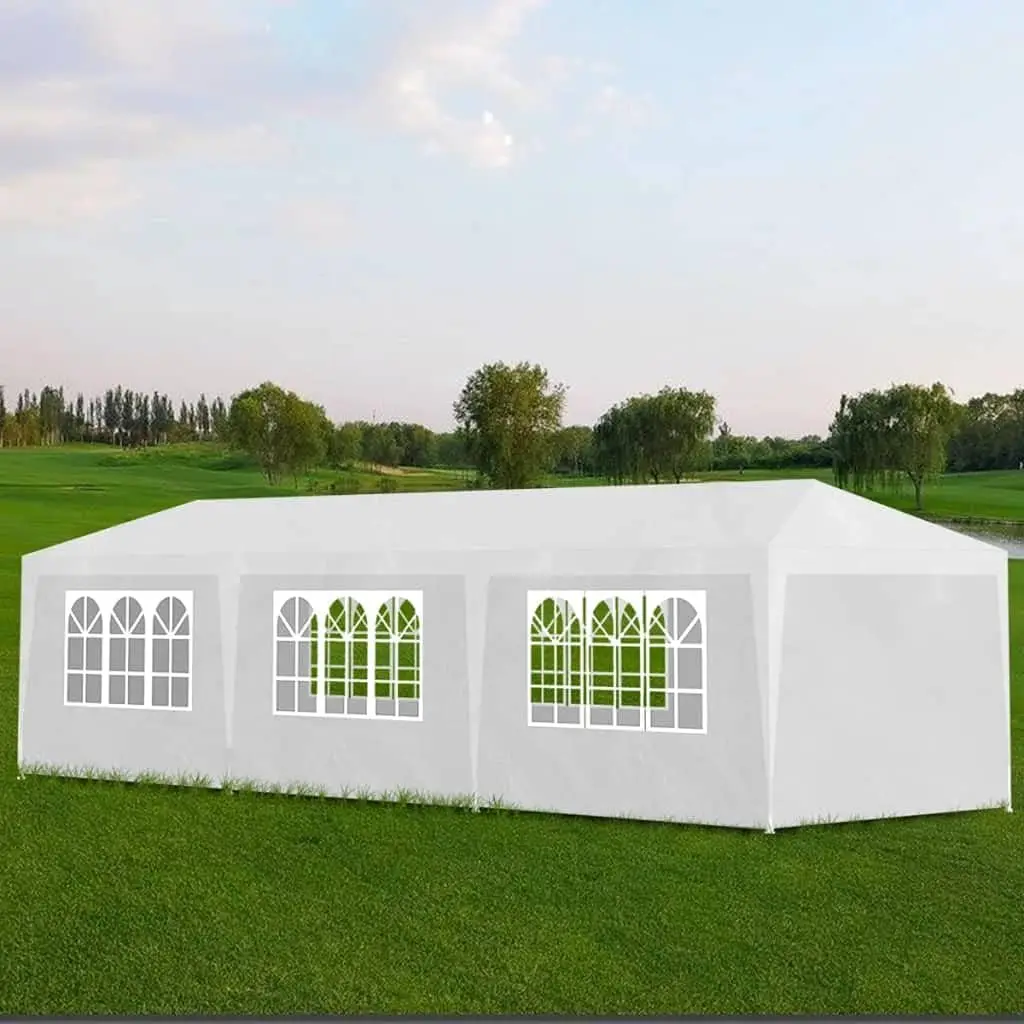 

Garden Pavilion with PE Roof and Side Panels Outdoor Gazebo Partytent Steel Frame Gazebo Sunshade Awning UV and Water Resistant