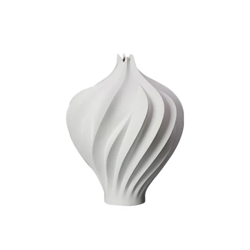 

Wabi Sansan Vase Ornament Model Room Sales Office Living Room Study Entrance Pottery Pot Ornament White Flower Arrangement