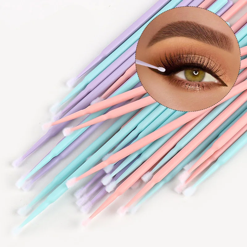 90/200/300 Stuks Cosmetische Wattenstaafje Boxed Opslag Mascara Borstel Kristal Macaron Lip Borstels Siliconen Lash Brow borstel Makeup Tools
