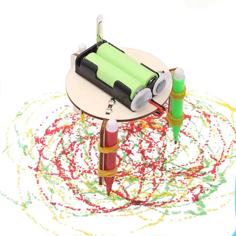 DIY-Graffiti-Roboter für Kinder, kreatives STEM-Lernspielzeug, Erfindungsset, beliebtes wissenschaftliches Experiment, Geschenk für Grundschulkinder