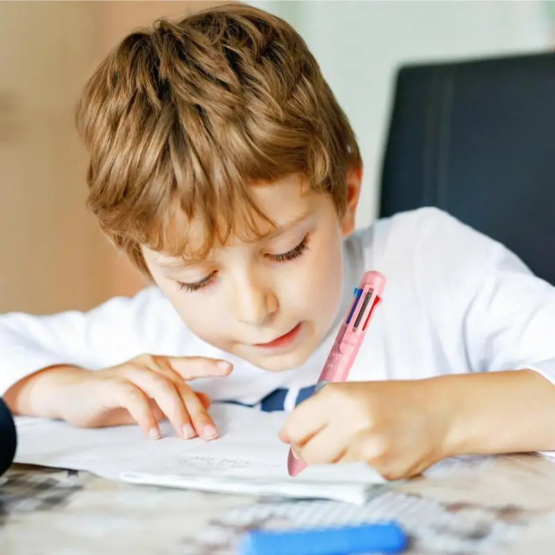 10 cores caneta esferográfica cores sortidas ponto fino 10 em 1 canetas dos desenhos animados 0.5mm retrátil animal canetas esferográficas material escolar