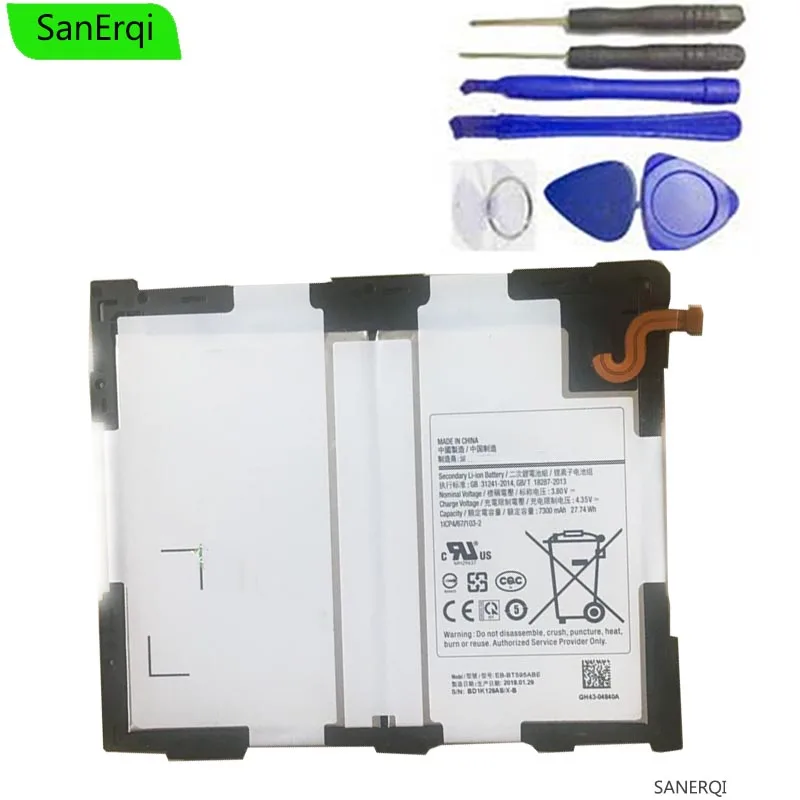 

For Samsung Replacement Tablet Battery EB-BT595ABE For Samsung Galaxy Tab A2 10.5 SM-T590 T595 Tablet Battery 7300mAh