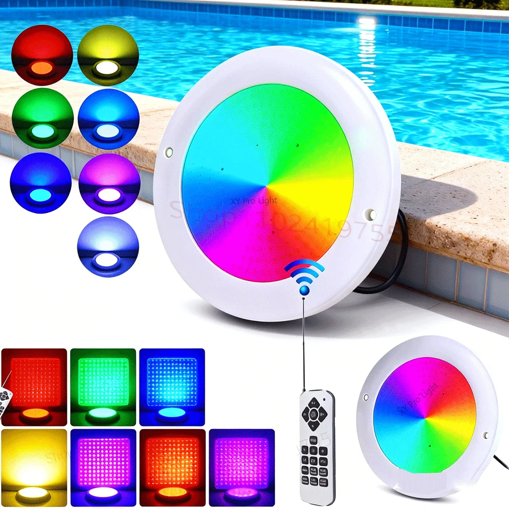 

AC12V 20W RGB LED Swimming Pool Light IP68 Waterproof Outdoor Remote Control UnderWater Lamps Pond LED Piscina Luz Spotlights