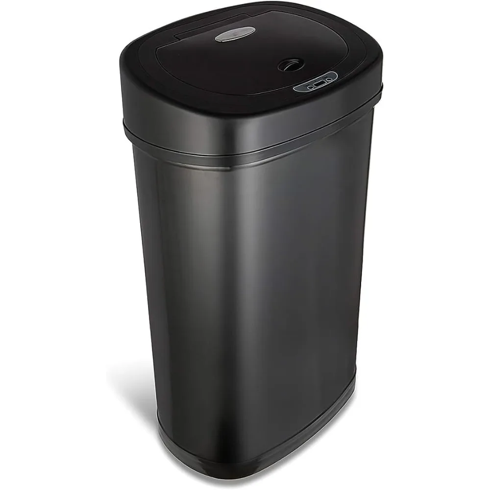 

Automatic Touchless Infrared Motion Sensor Trash Can, 13.2 Gal 50L, Black Steel Base