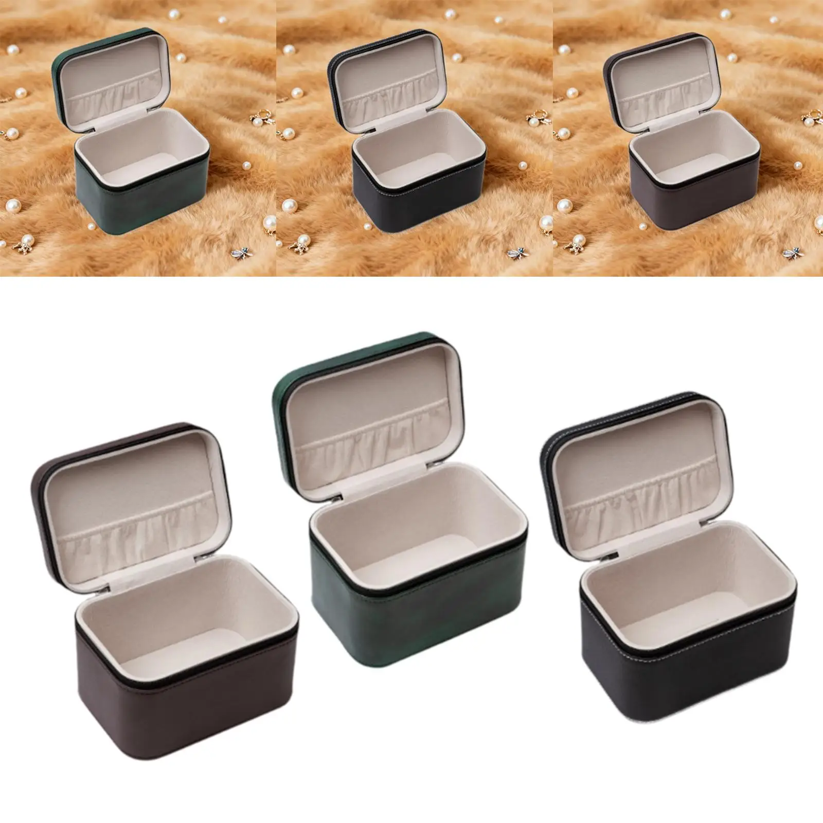 

Jewelry Storage Box Portable Soft Inner Padding Necklace Bracelet Case Bracelets Display Holder Jewelry Organizer for Fair