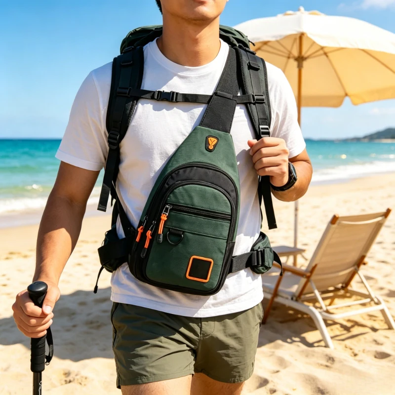 

Waterproof Wear-resistant Men Crossbody Chest Bag, Lightweight Sling Pack for Outdoor Sports Cycling Hiking Daily Travel Use
