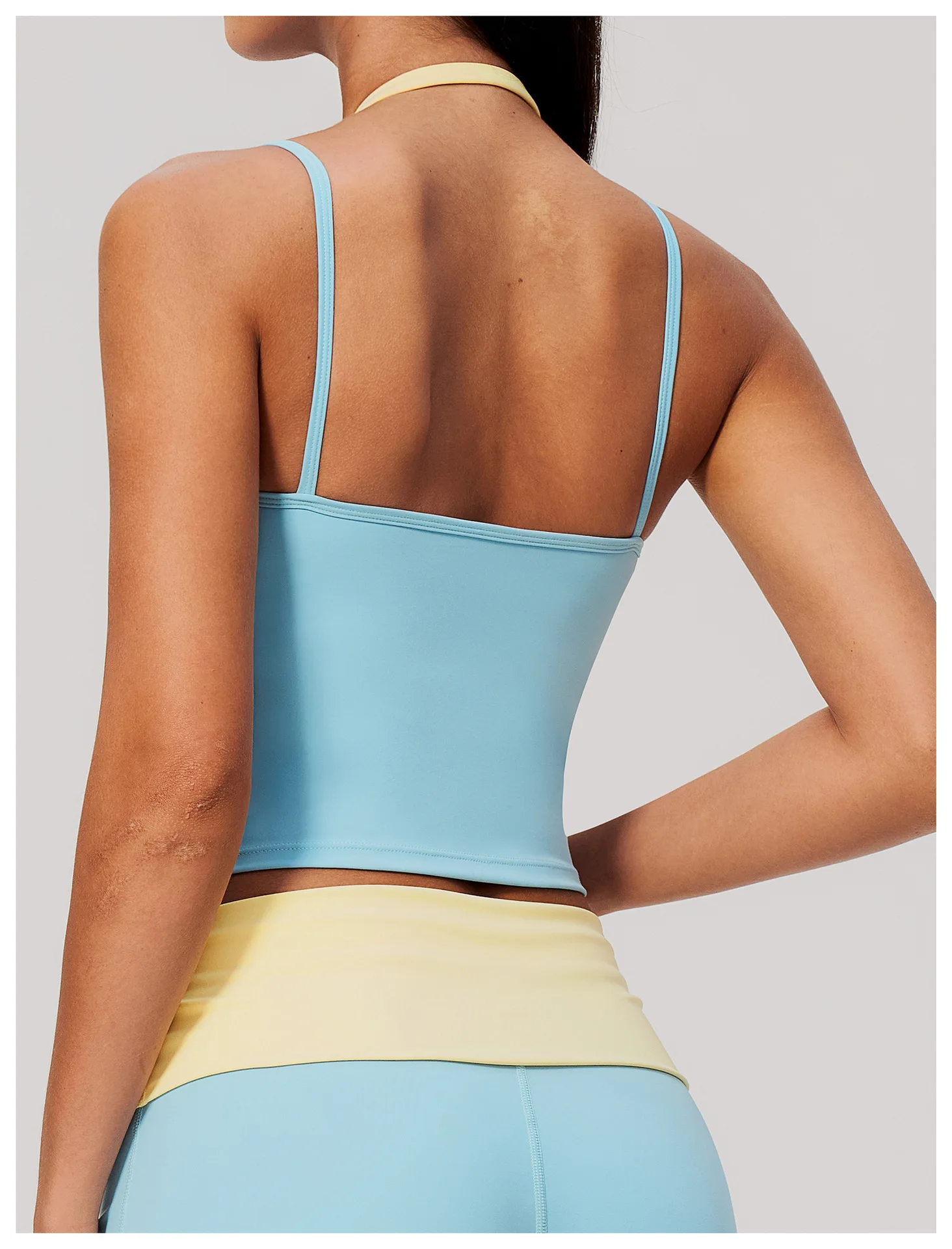 Color Blocking Sports Vest, Halter, Neck Hanging, Multimodal Shoulder Strap, Outdoor Running and Fitness Vest