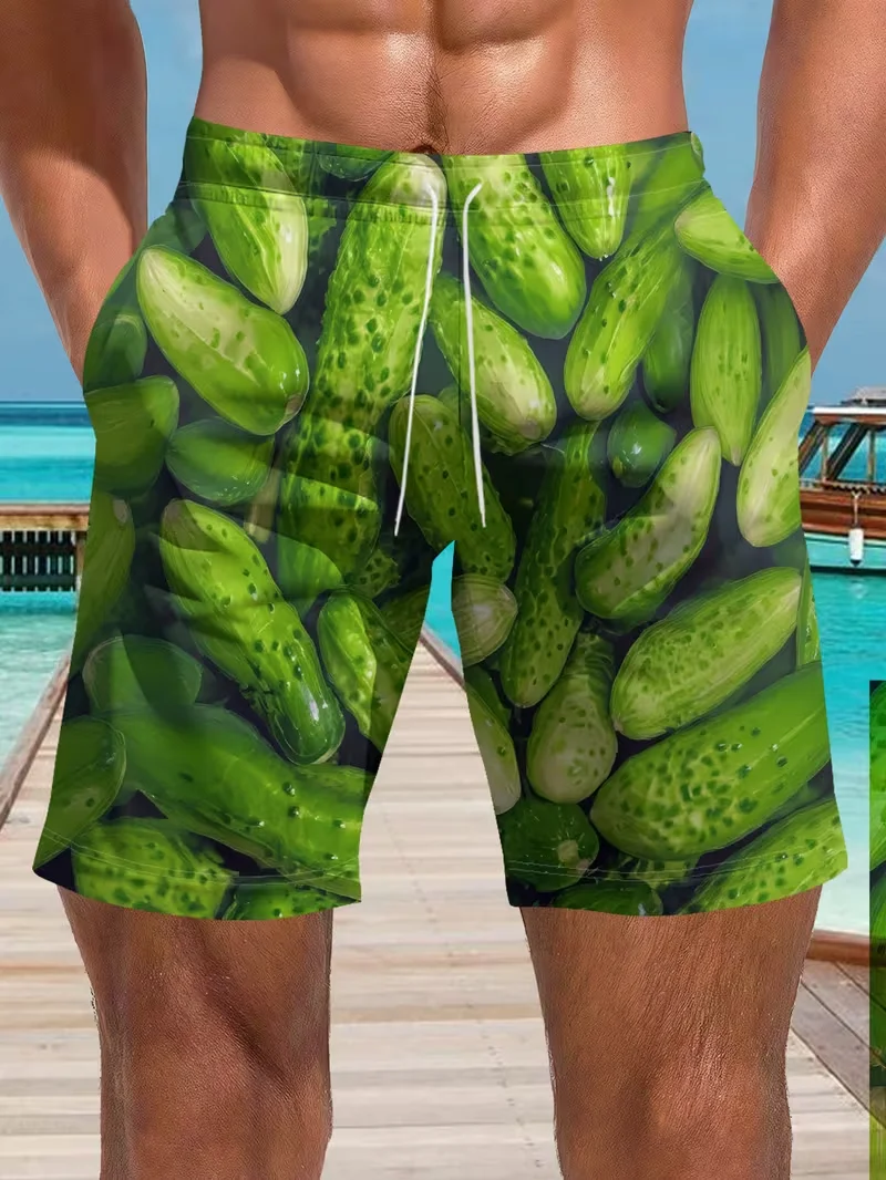 Taco Hamburger Pattern Beach Shorts For Men Beach Shorts 3d Printed Vegetable Graphic Surfing Board Sports Swimming Shorts 2026