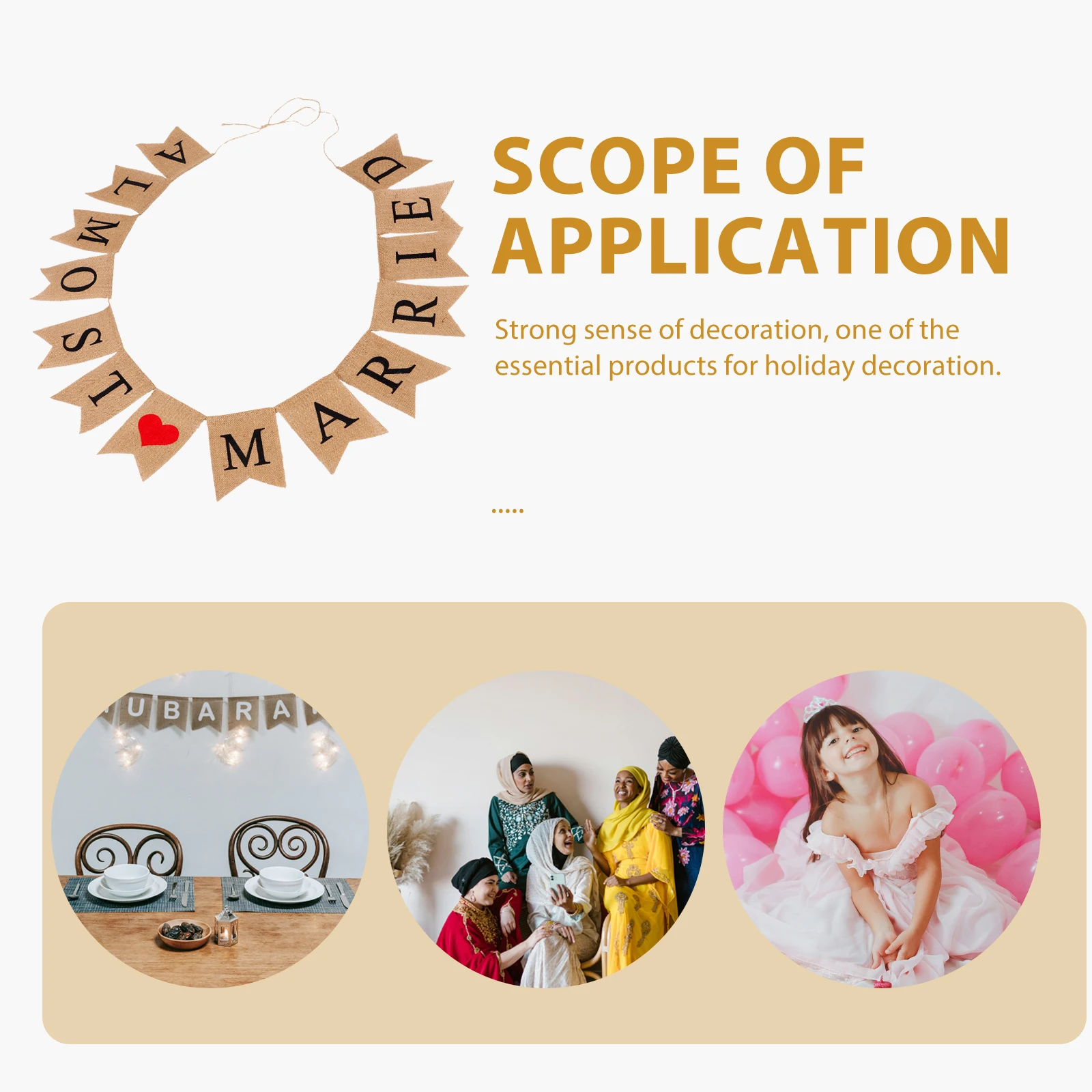 

Fishtail Flags Wedding Banner Decor Quality Material Easy Hang Window Door Wall Ceremony Engagement Photo Props Holiday Supplies