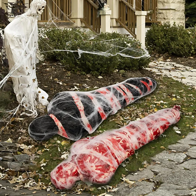 Halloween Accessories Horror Fake Corpse Props Bloody Gauze Wrapped Dead Creepy Haunted House Yard Outdoor Indoor Decoration