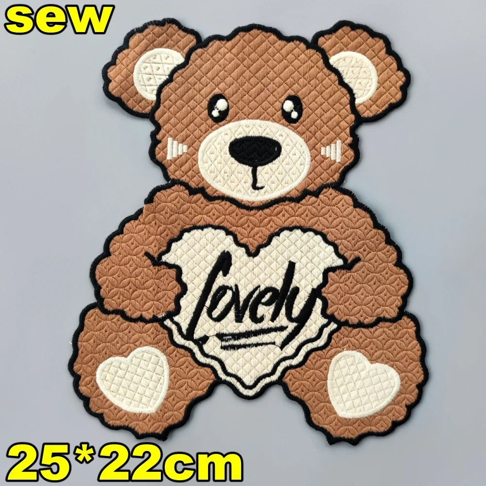 Embroidery Bear Patch,Bears Cartoon Badges,girls Appliques Fashion Patches for Clothing WF235231