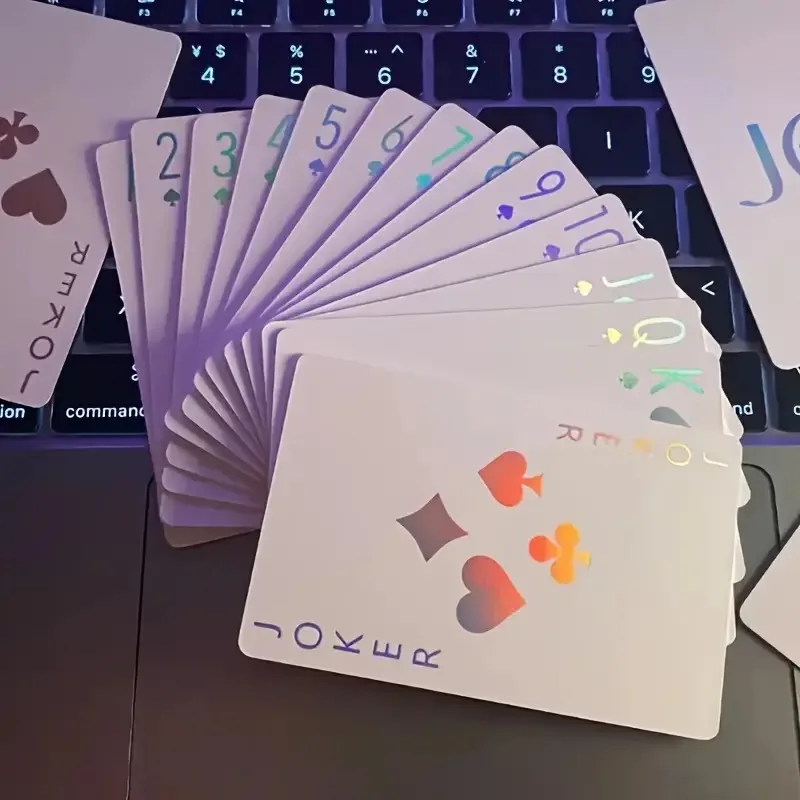 Conjunto de Cartas de Poker Luminosas, Cartão de Alta Qualidade, Adequado para Dormitórios, Presentes e Diversas Atividades em Festas de Fim de Ano