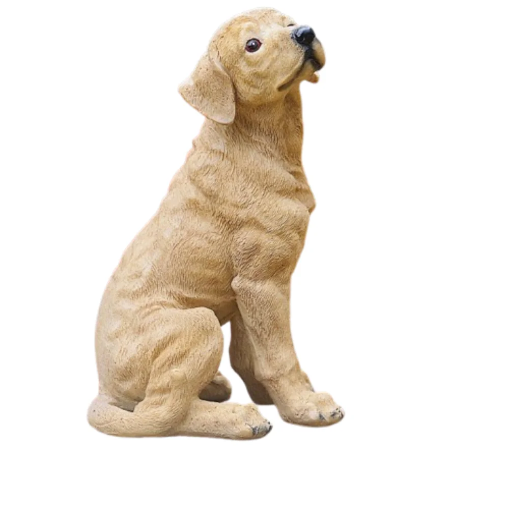 

Animal Sculpture Cute Small Dog Statue Handmade Decorative Mini Dog Figurine Resin Crafts Golden Retriever Statue Yard Art