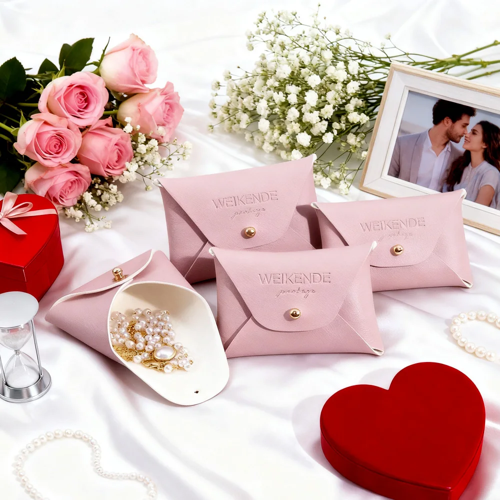 

50/100 шт., кожаная сумка с логотипом на заказ, 7x5 см, ювелирные изделия, кольца, серьги-гвоздики, браслет, кулон, органайзер для монет, сумка для хранения свадебных подарков