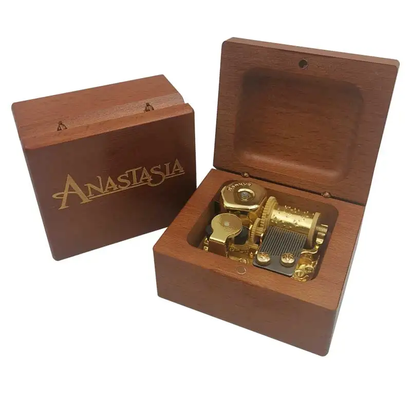 أنيمي أناستازيا صندوق تشغيل الموسيقى الخشب الليزر Windup مرة واحدة على صندوق موسيقي ديسمبر الرجال النساء هدية عيد الميلاد الديكور #4