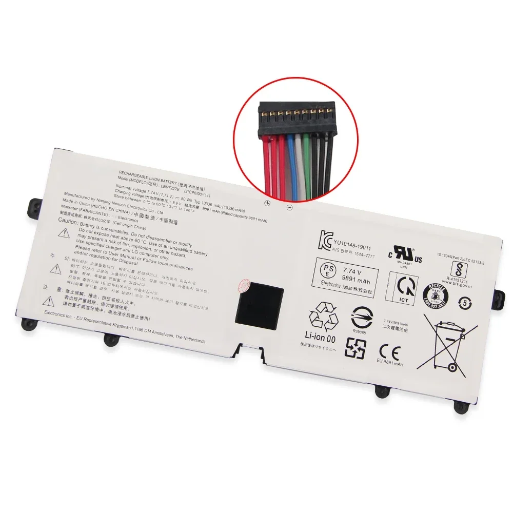 New Replacement Battery LBV7227E For LG Gram 15ZD990 LG15Z99 13Z990 13ZD990 14Z90N 17ZD990 LG17Z99 LG13Z99 80Wh Long Lifespan