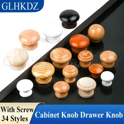 10PCS Round Wooden Cabinet Knobs Drawer Knobs Kitchen Cupboard Handles Wardrobe Door Pulls Furniture Handles Hardware