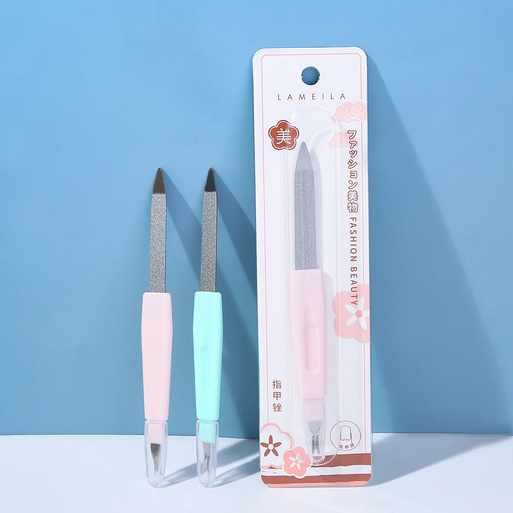 

2PCS Random Color Nail Files Dual Head Manicure Polishing Tools Stainless Steel Remove the Dead Skin DIY Manicure Pedicure Tools
