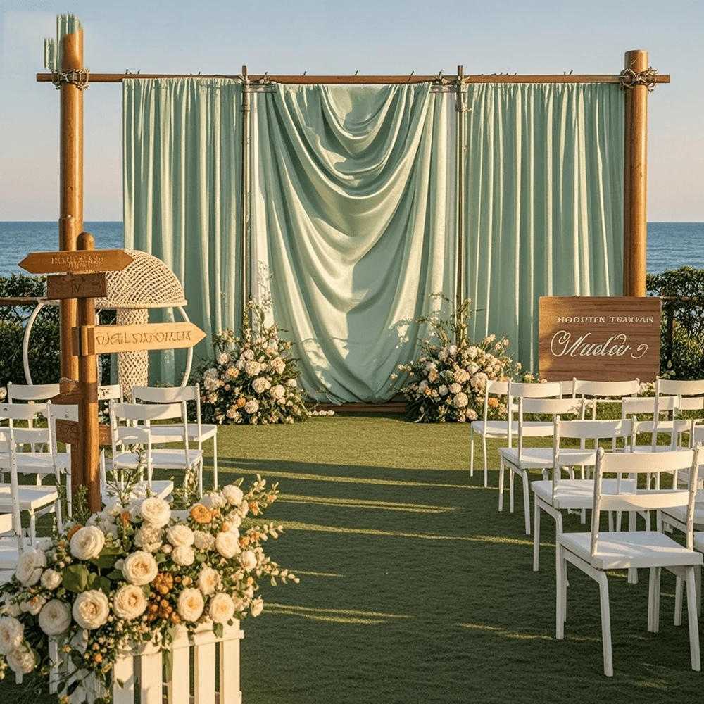Satin-Tischdecke Rechteckig Seidig Glatter Stoff Hochzeitstisch-Dekorationen für Geburtstagsfeier Brautparty Babyparty Hintergrund-Drapierungen – Detail 15