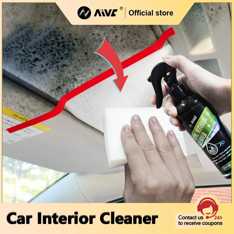 AIVC Multifunctional Car Upholstery Cleaner Car Upholstery Seat Waterless Wash Powerful De-Greasing Cleaner Universal