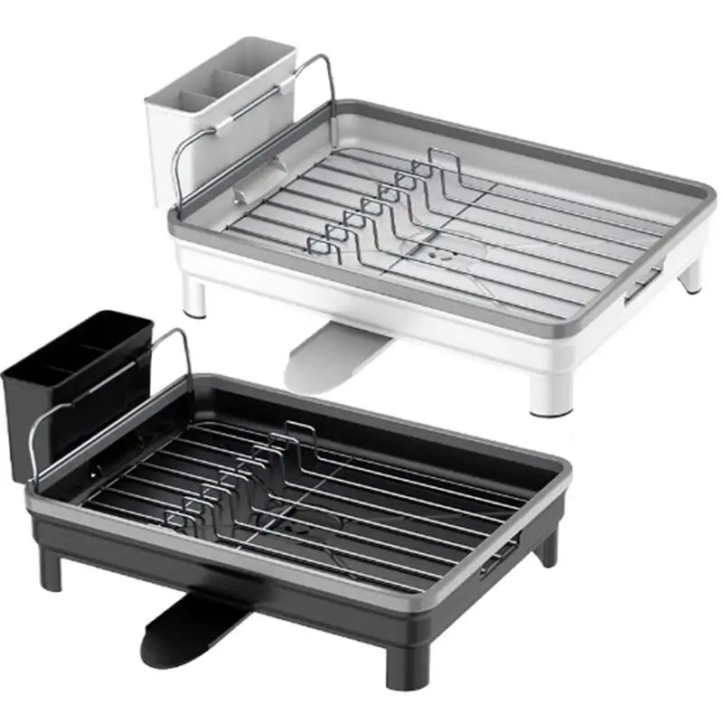 

Stainless Steel Kitchen Dish Drying Rack Countertop Dish Rack With Drip Tray Kitchen Drying Rack Drying Dish Utensil Organizer