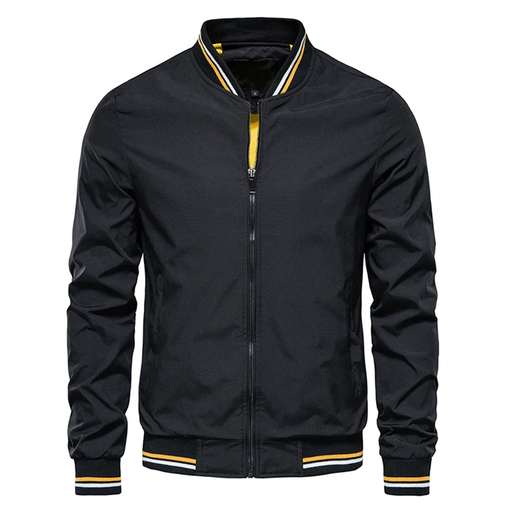 

Autumn and Winter Men's Stand Collar Casual Zipper Jacket Outdoor Sports Coat Windbreaker Jacket for Men Waterproof Bomber