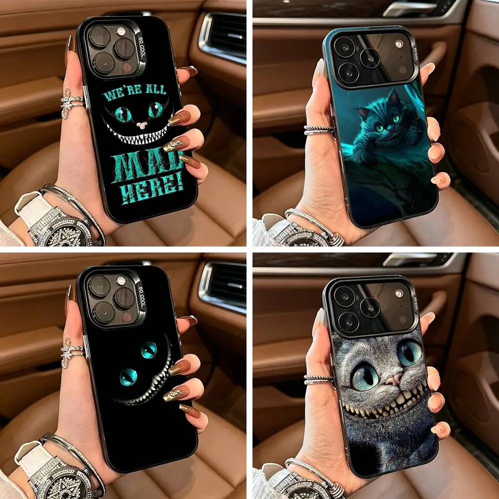 

Cute C-Cheshire cat Phone Case For iPhone 17,16,15,14,13,12,11 Plus Pro Max Colored Silver Phone Case