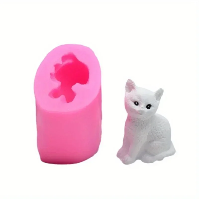 DIY baking tool cat mold flipping sugar chocolate cake decoration liquid clay silicone mold candle mold