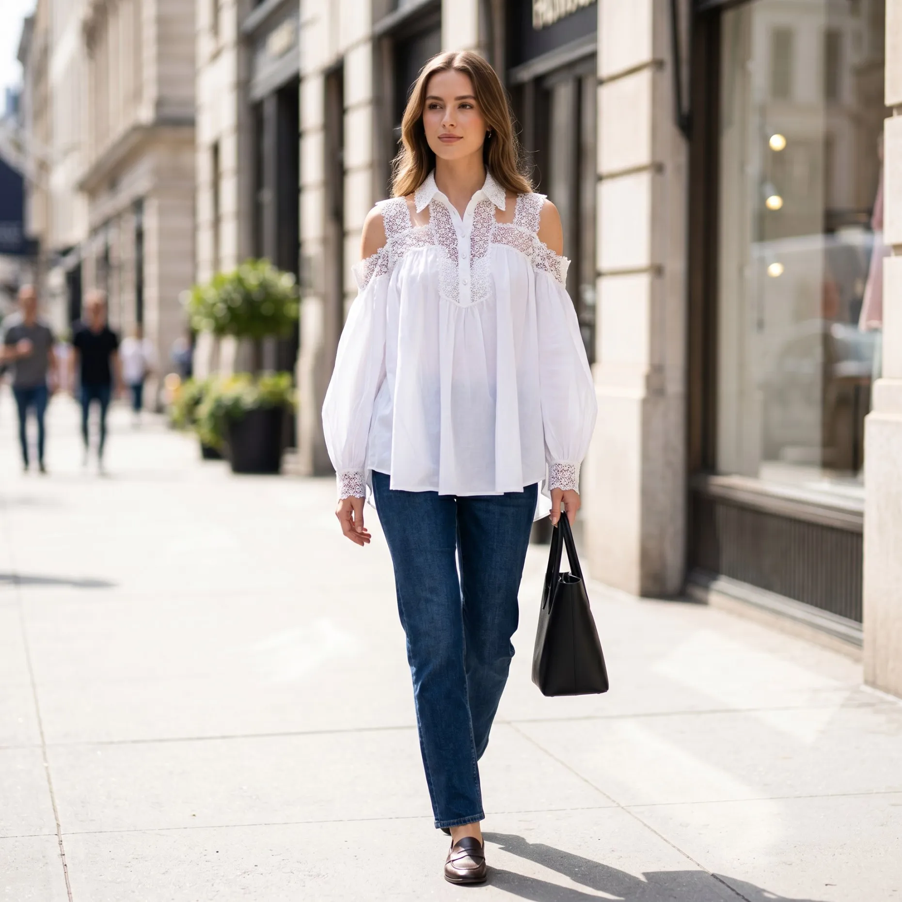 Women Fashion Shirt Long Sleeve Blouse Comfortable Button Up Blouse for Daily and Office Wear Ladies Trendy Shirt Long BE0941
