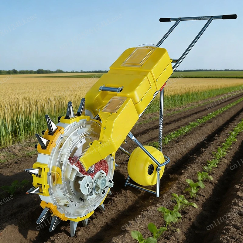 Hand-push seeding and fertilization integrated machine 2 in 1 corn soybean seeder seed fertilizer integrated