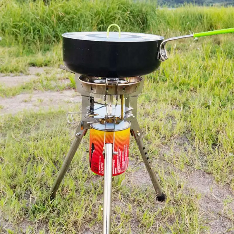 Camping Burner Stove Non Slip Stove Burner With Adjustable Heights Adjustable Camping Stove Supplies With High Power For BBQ