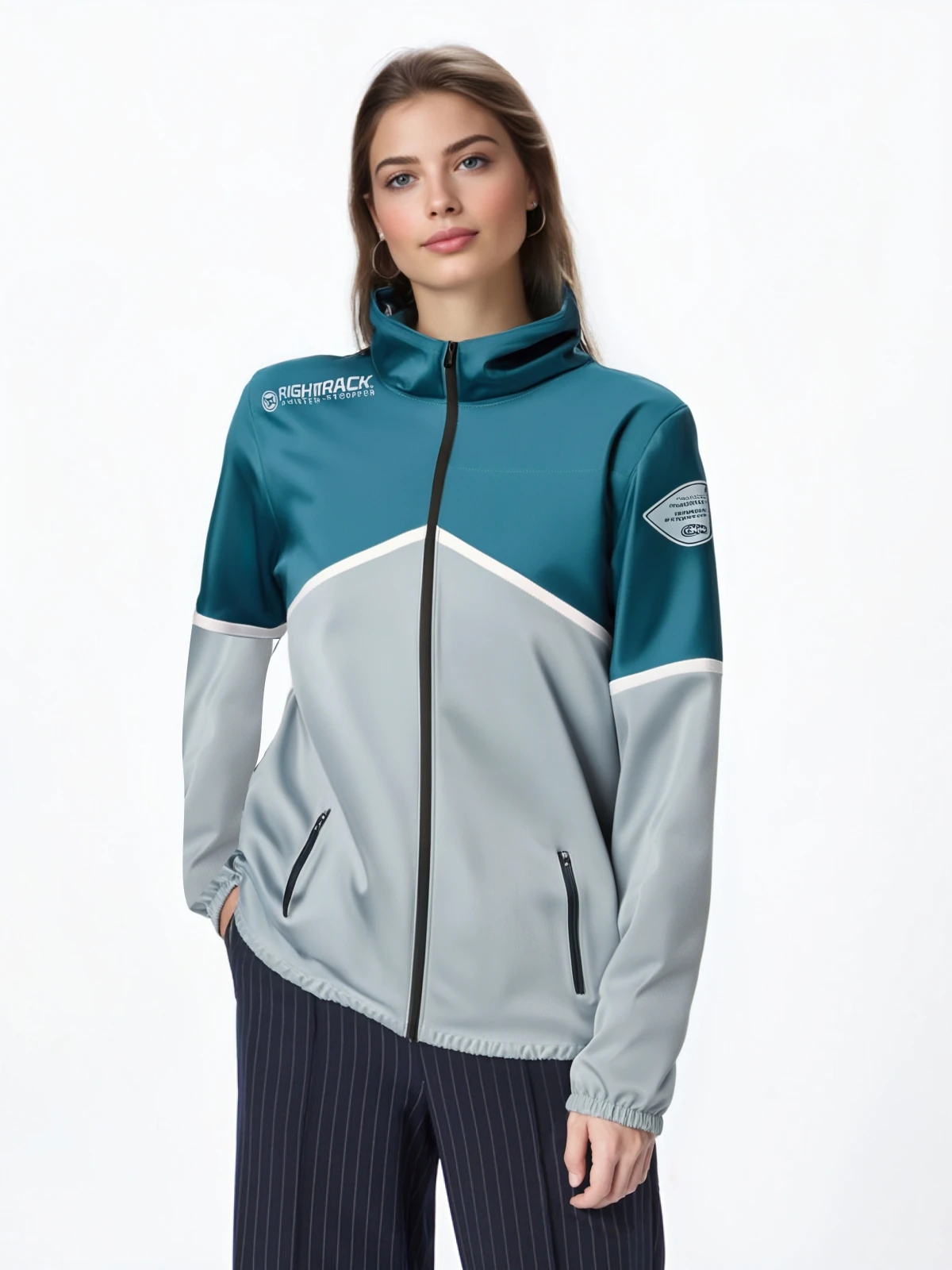 Damen Winter-Kapuzenjacke, Schnee-Windjacke, Thermo-Fleece-Oberbekleidung, Laufen, Skifahren, Angeln, Wandern, RIGHTTRACK, Sportbekleidung