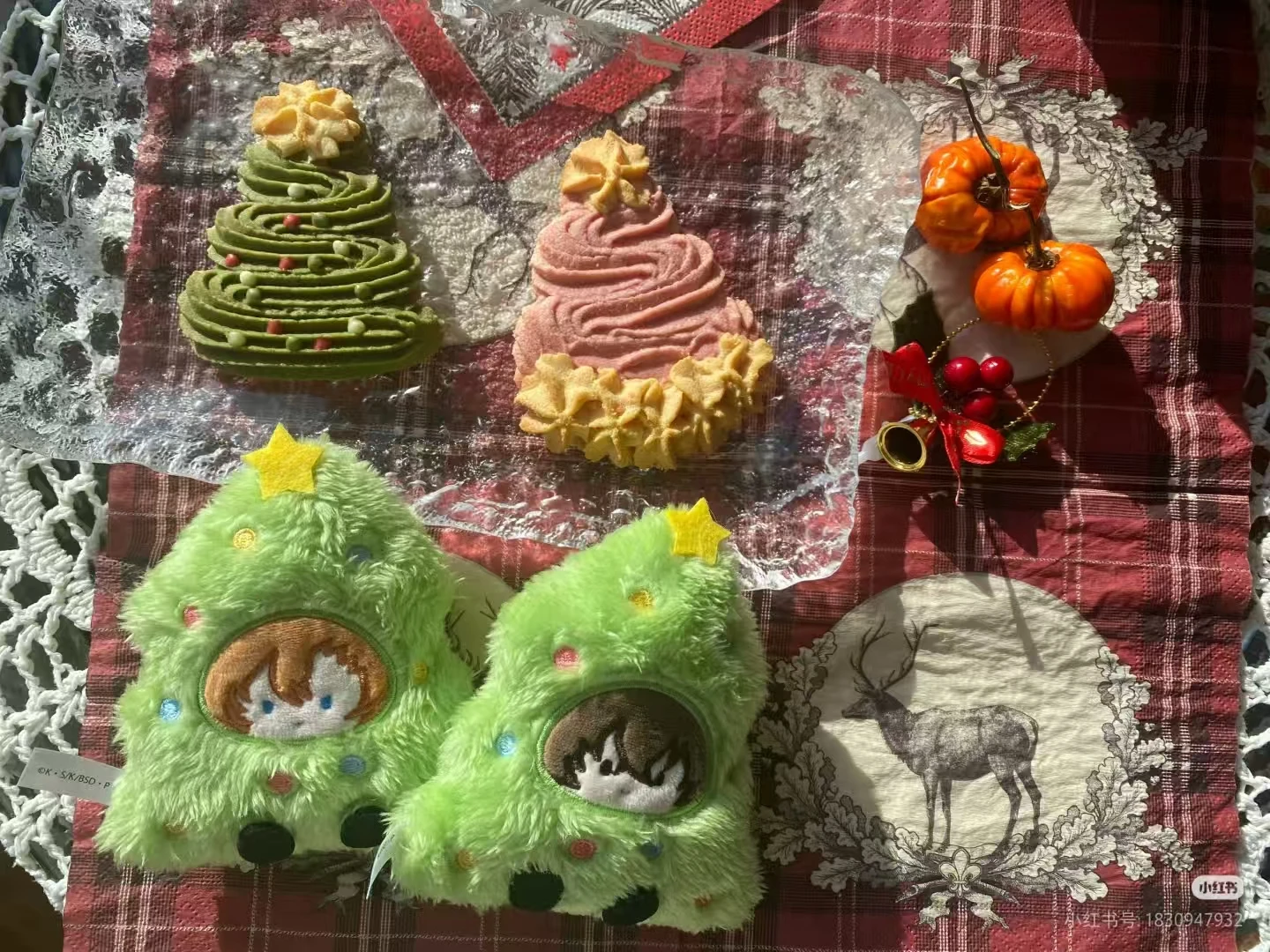 애니메이션 봉고 스트레이 도그스 크리스마스 트리 플러시 만화 인형 코스프레 학교 가방 장식 백팩 펜던트 팬들을 위한 크리스마스 선물