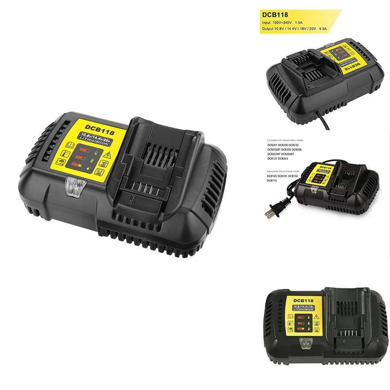 

DCB118 Battery Charger For Dewalt Battery 10.8V 14.4V 18V 20V DCB200 DCB101 DCB115 DCB107 DCB105 DCB140 &DCB112