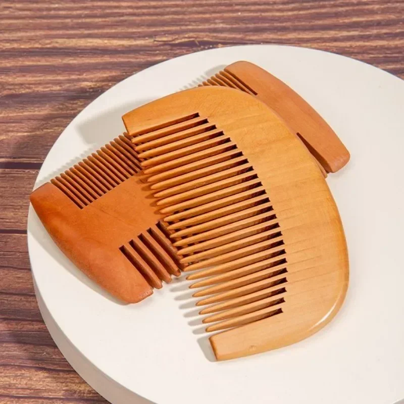 Pente De Barba De Madeira Para Homens, Escova De Cabelo De Bigode, Dentes grossos finos, Bálsamos Barba Perfeitos, Óleos Essenciais Combs